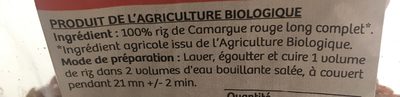 Riz de Camargue rouge complet - Ingredientes - fr