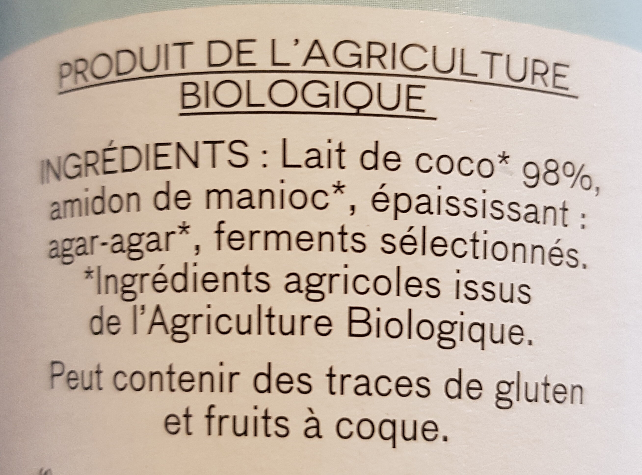 Coco 98% brassé nature - Ingredients - fr
