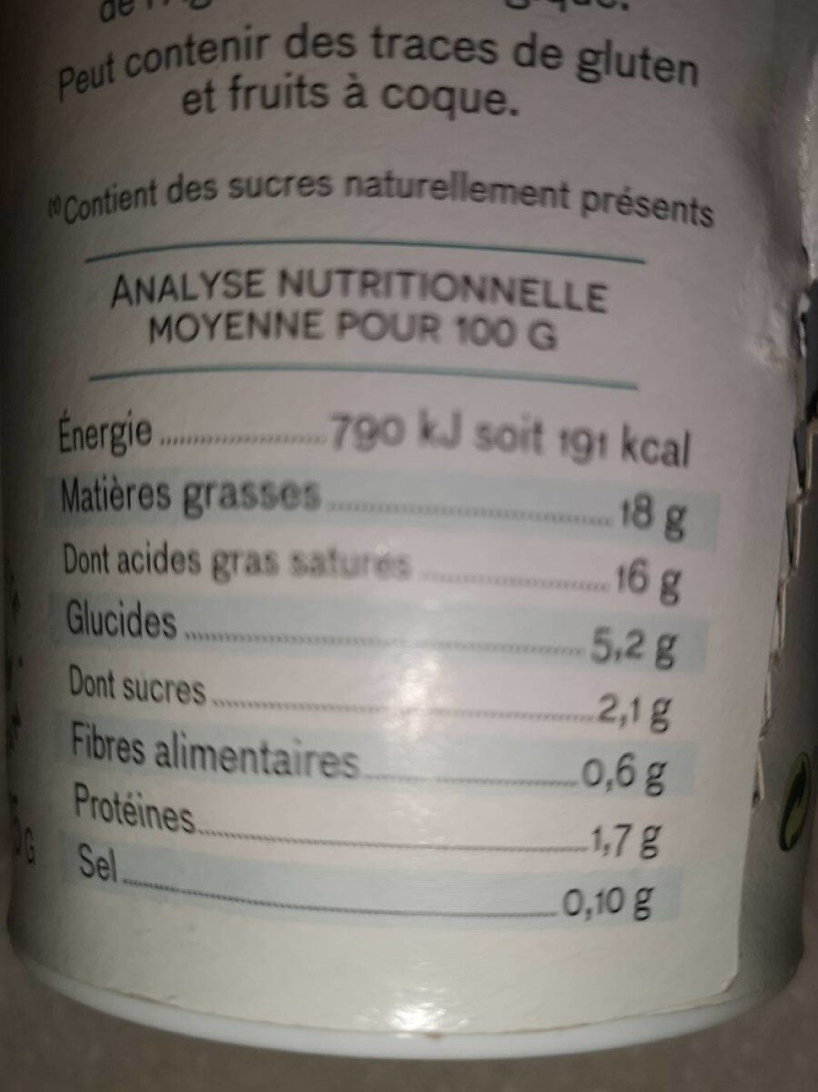 Coco 98% brassé nature - Nutrition facts - fr