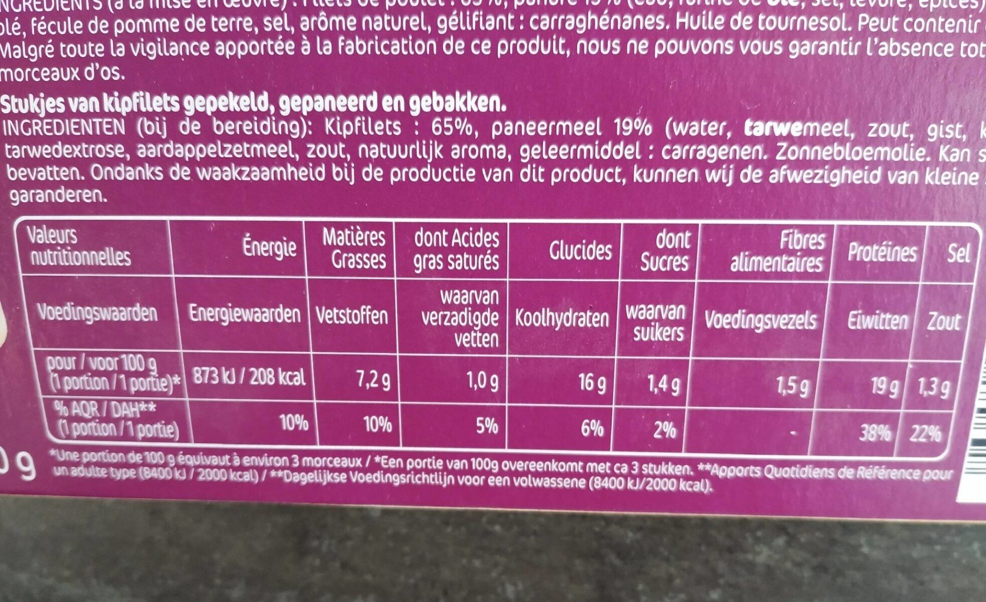 Crousty chicken - Nutrition facts
