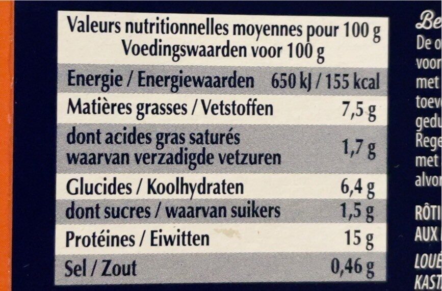 Roti de dinde farce Marrons Girolles - Nutrition facts - fr