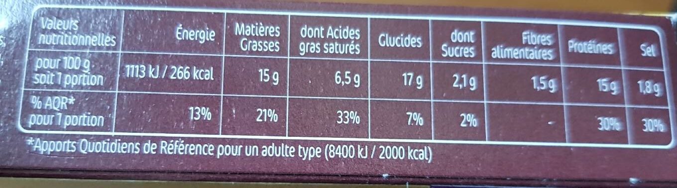 Croq Extra Cheddar x2 - Nutrition facts - fr
