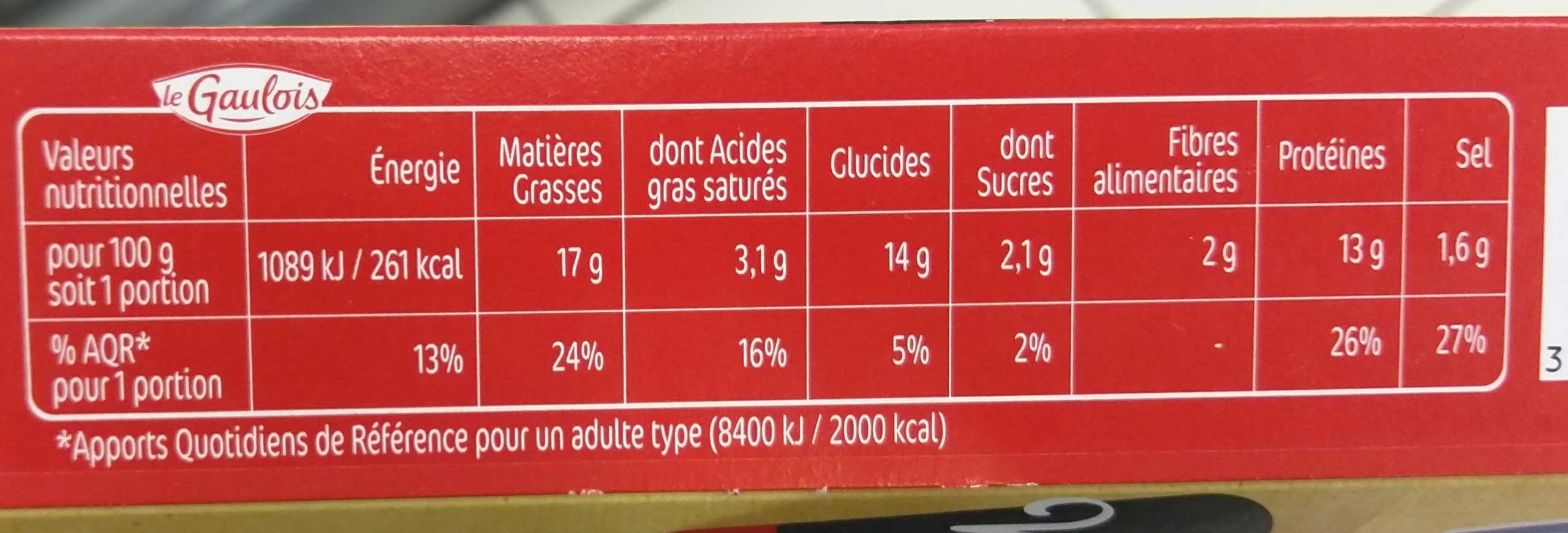 panés façon milanaise parmesan x2 - Nutrition facts - fr