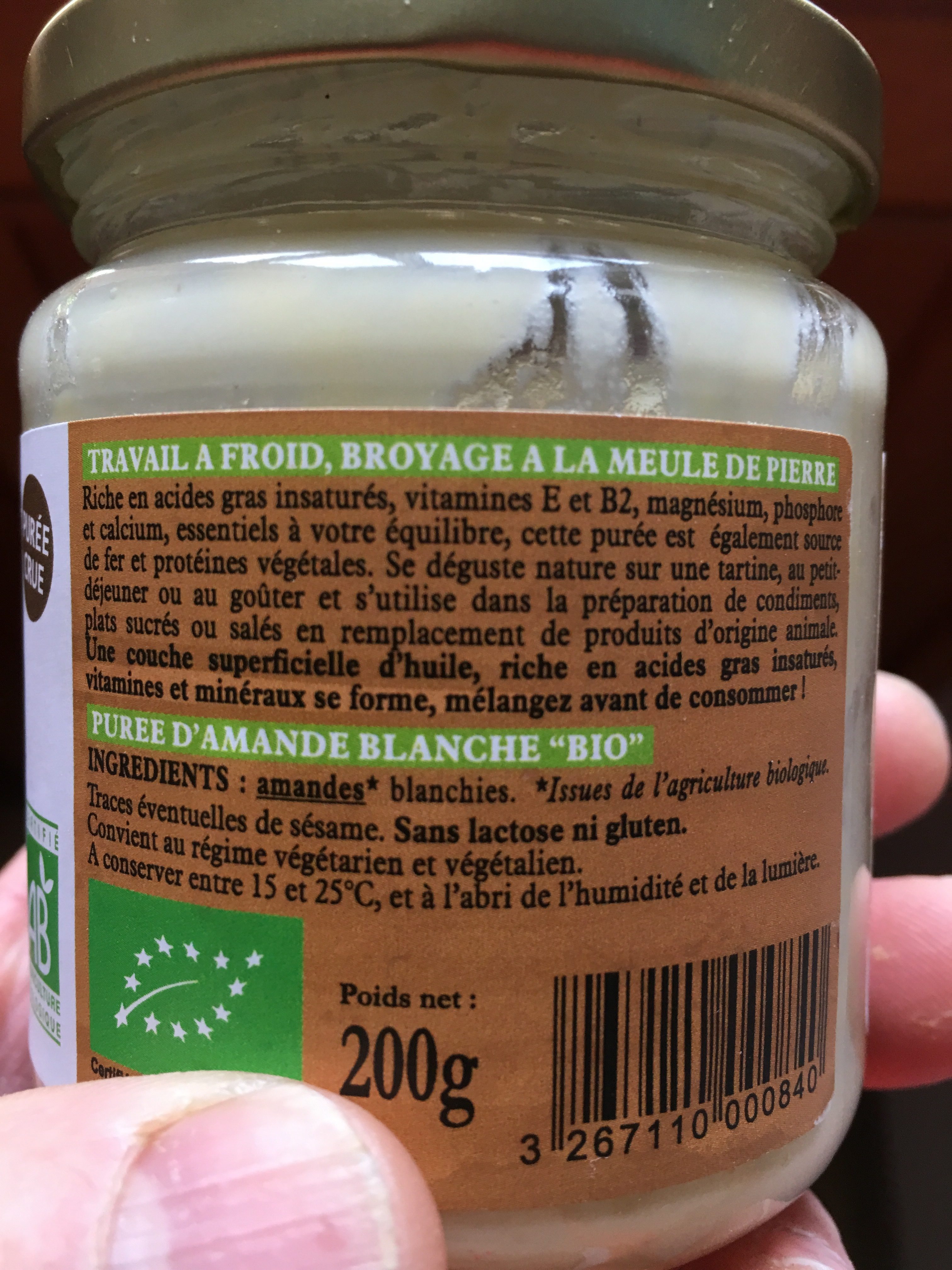 Puree amande blanche - Ingredients - fr