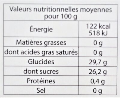 Sorbet Pêche de Vigne - Nutrition facts - fr