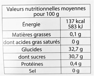 Sorbet plein fruit FIGUE, 53% de fruit - Nutrition facts - fr