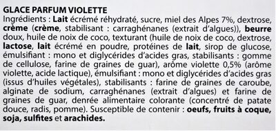 Glace Violette - Ingredientes - fr