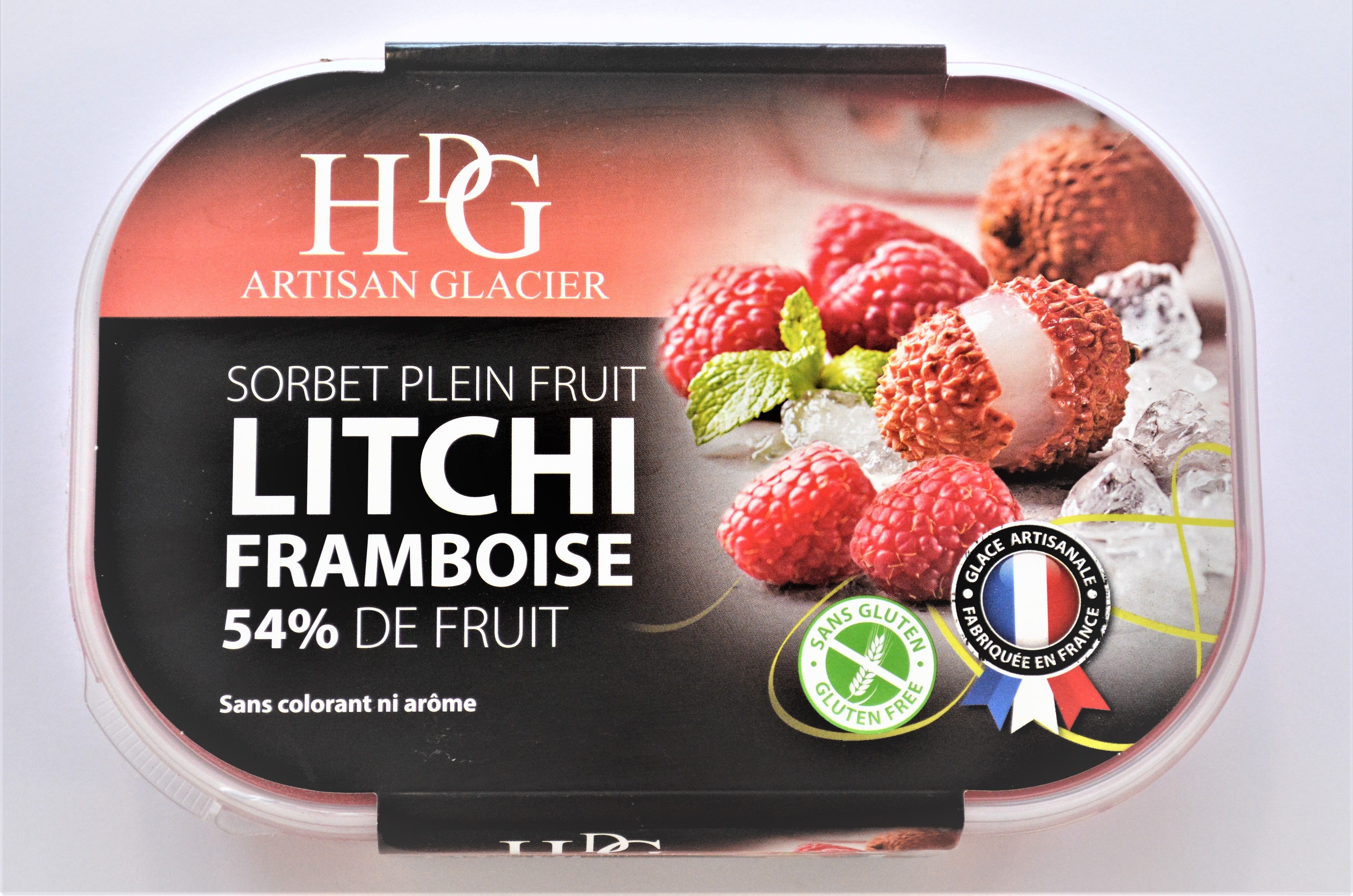 Sorbet plein fruit litchi framboise - Produit