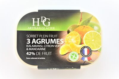 Sorbet plein fruit 3 AGRUMES, 42% de fruit - Produit