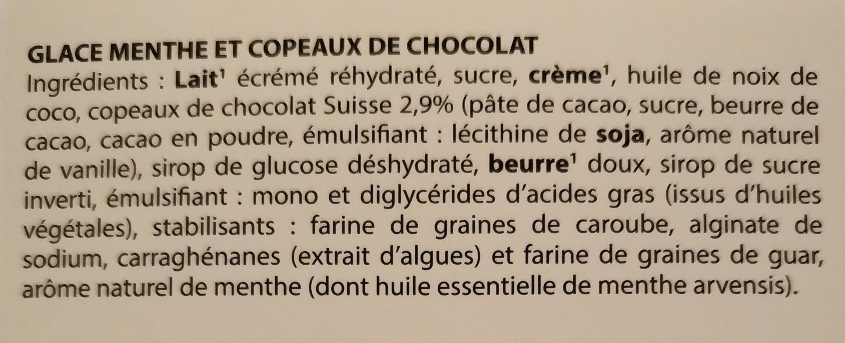 Glace menthe forte - Ingredients - fr