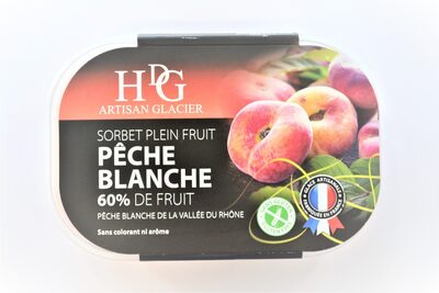Sorbet plein fruit PÊCHE BLANCHE, 60% de fruit - Producto - fr