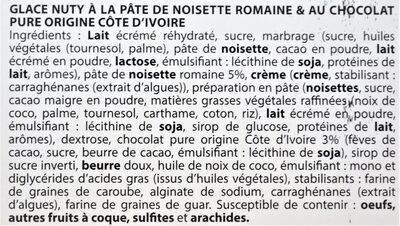 Glace NUTY à la pâte de noisette & au cacao - Ingredientes - fr