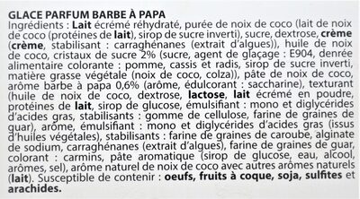 Glace parfum BARBE A PAPA - Ingredientes - fr
