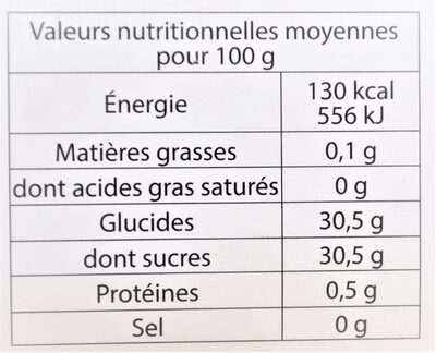 Sorbet plein fruit FRAISE à la fraise Mara des Bois, 60% de fruit - Información nutricional - fr
