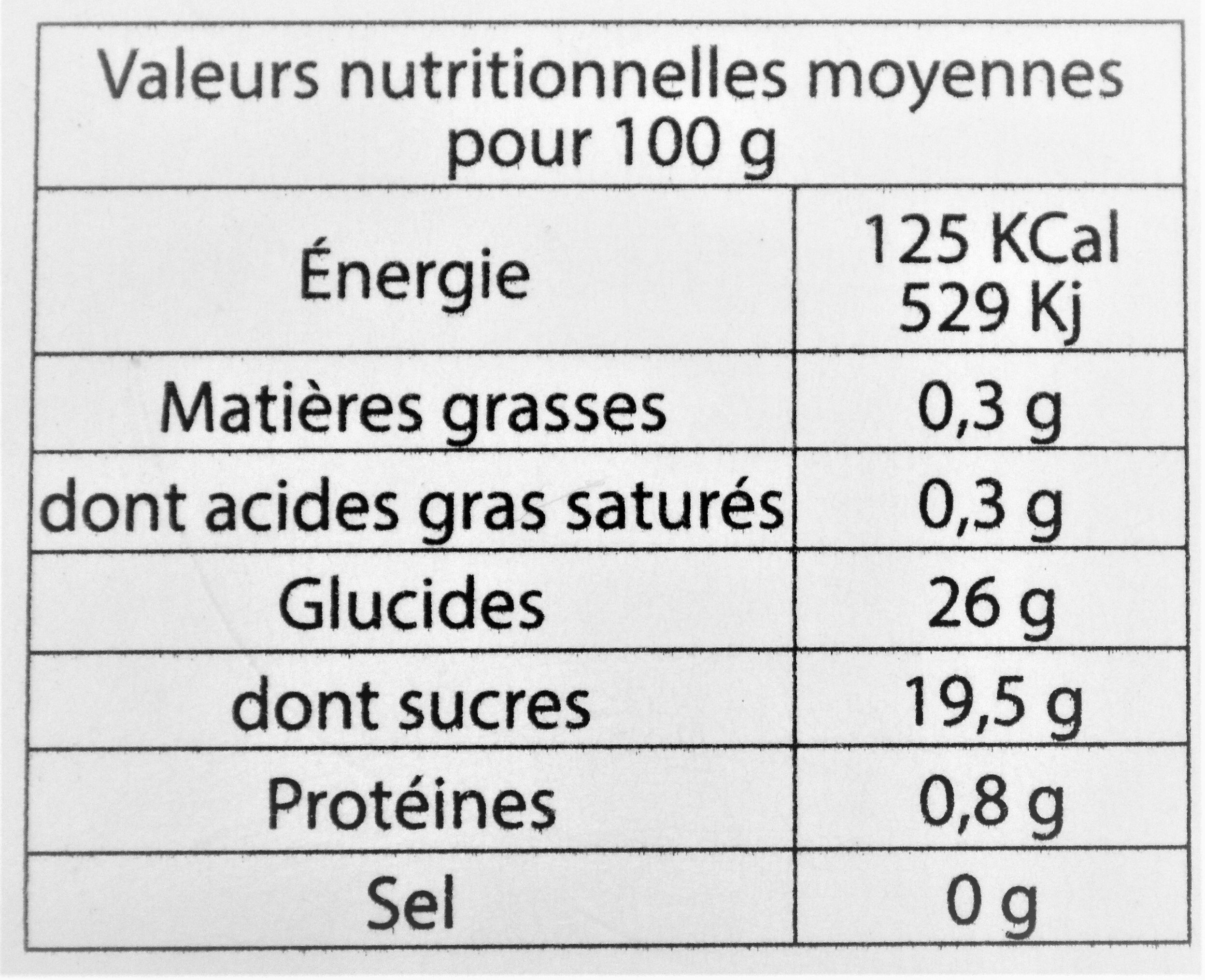 Sorbet Eau de vie de Myrte - Información nutricional - fr
