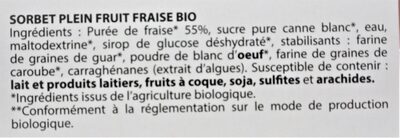 Sorbet Fraise BIO - Ingredients - fr