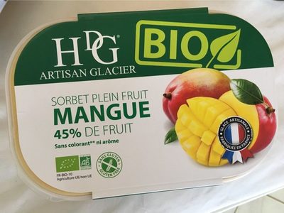Sorbet plein fruit MANGUE BIO, 45% de fruit - Product - fr