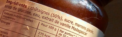 Crème de marrons de l'Ardèche - Ingrédients