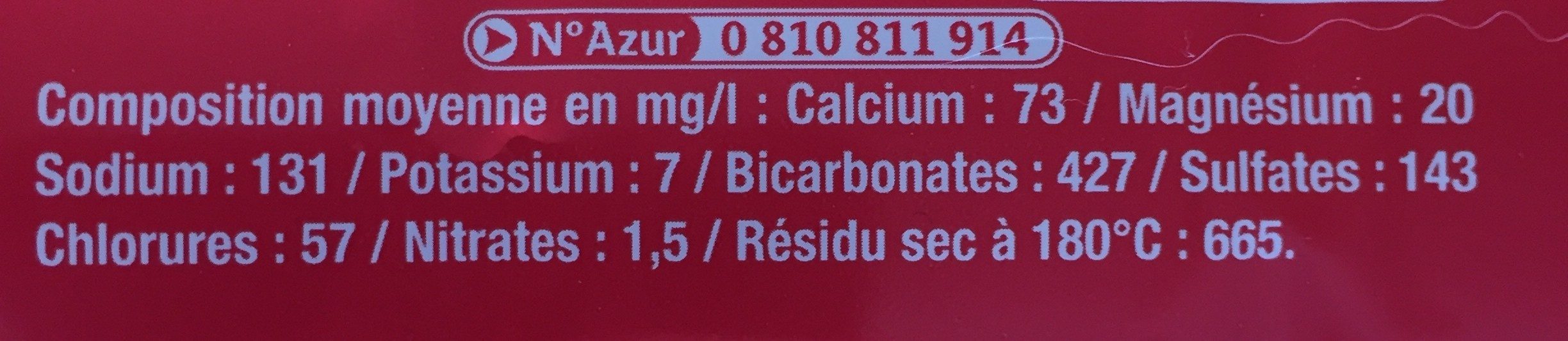 CAROLA Rouge Fortement Pétillante PET 1,25L - Ingrédients