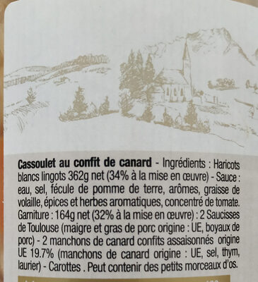 Cassoulet au confit de canard - Ingredients - fr