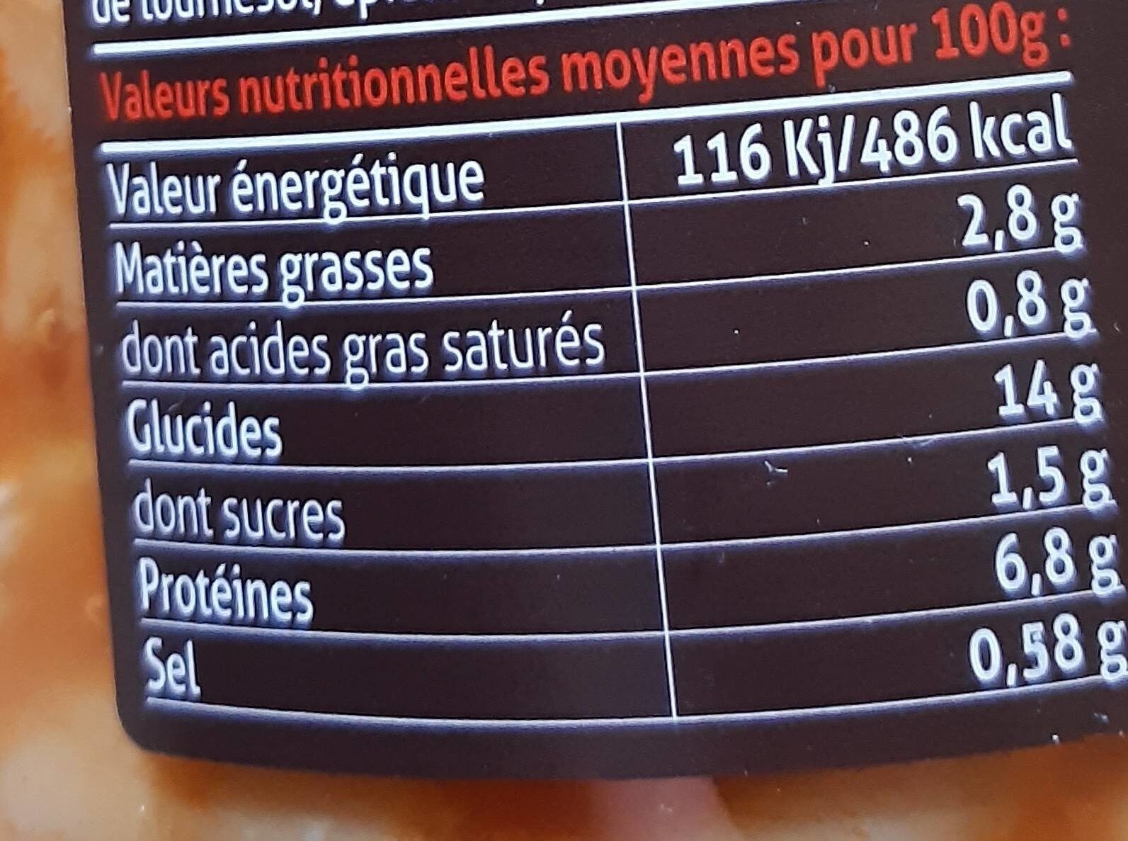 Mogettes cuisinées aux tomates - Nutrition facts - fr