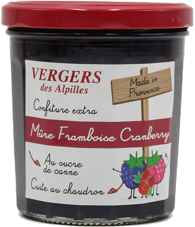 Confiture Confit De Provence Mûre / Framboise / Canneberge - Tableau nutritionnel