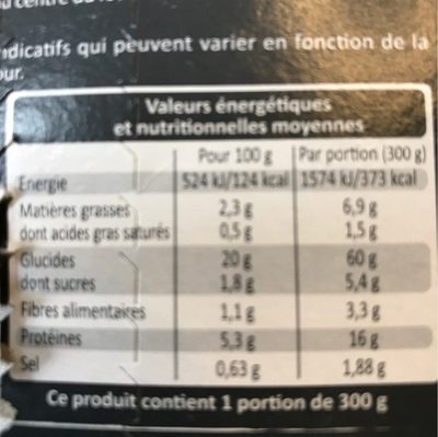 Paëlla - Nutrition facts - fr