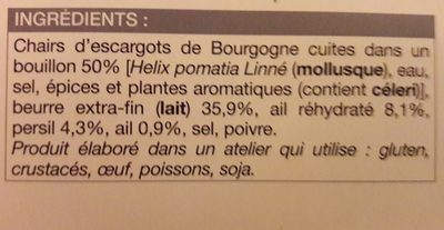 50 Escargots de Bourgogne - Belle Grosseur - Ingrediënten - fr