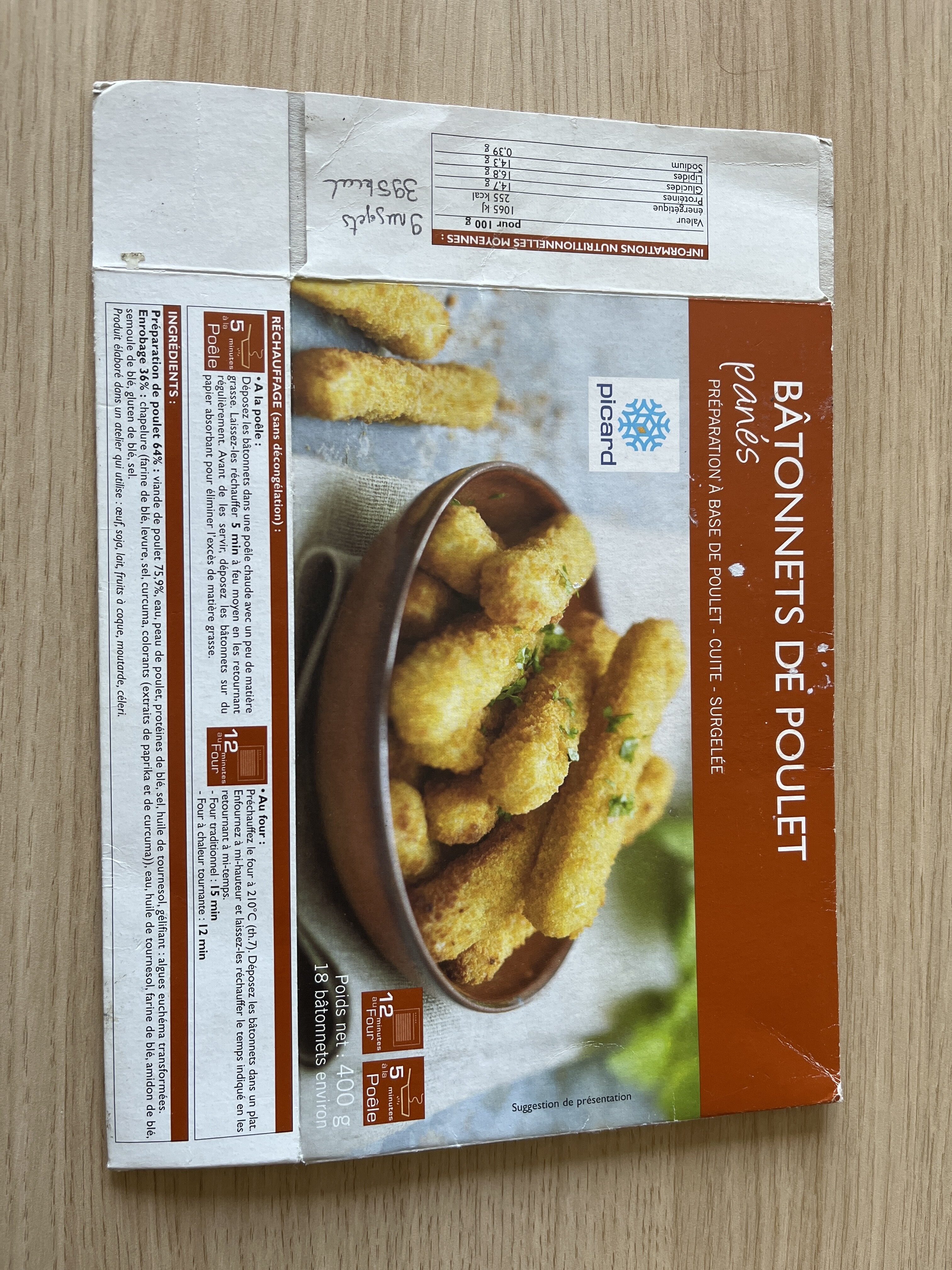 Bâtonnets de poulet panés - Recycling instructions and/or packaging information - fr