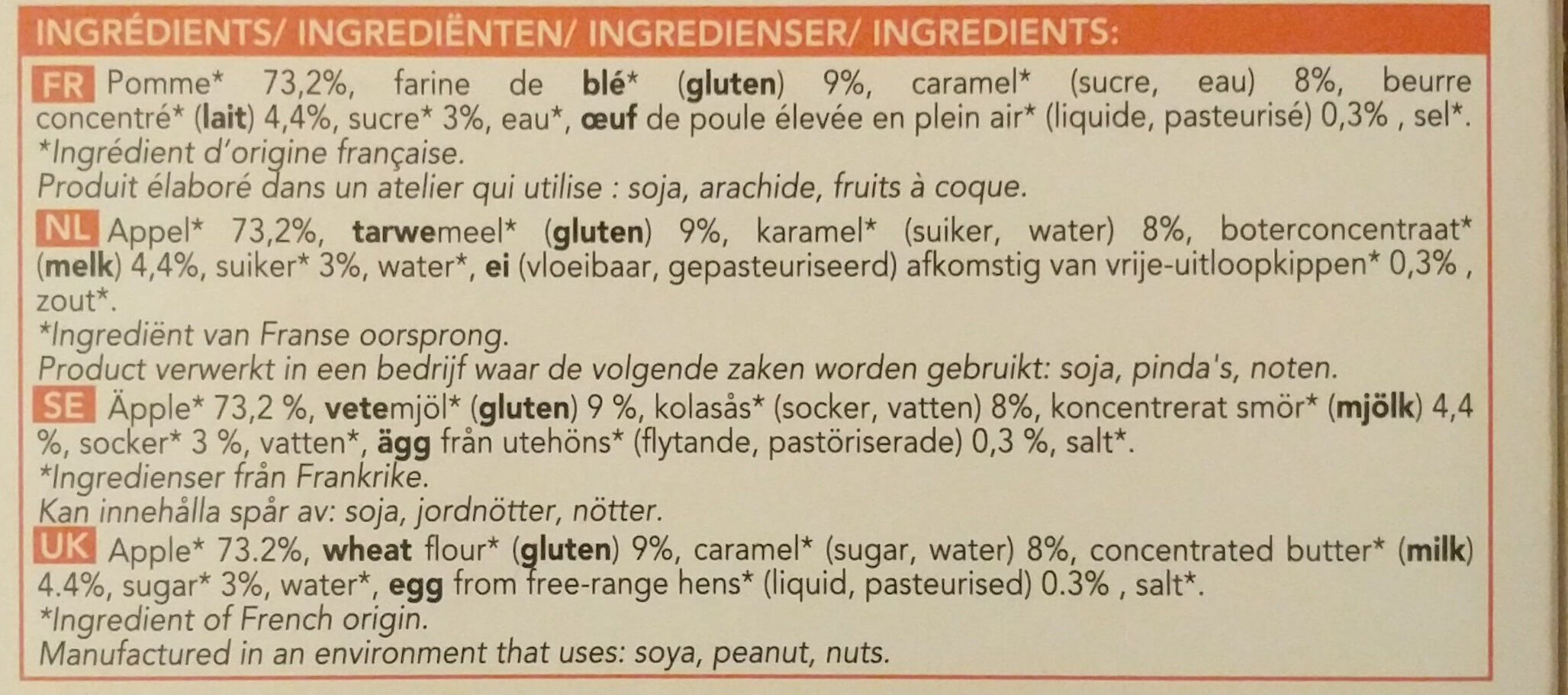 Tartelettes Tatin - Ingredientes - fr