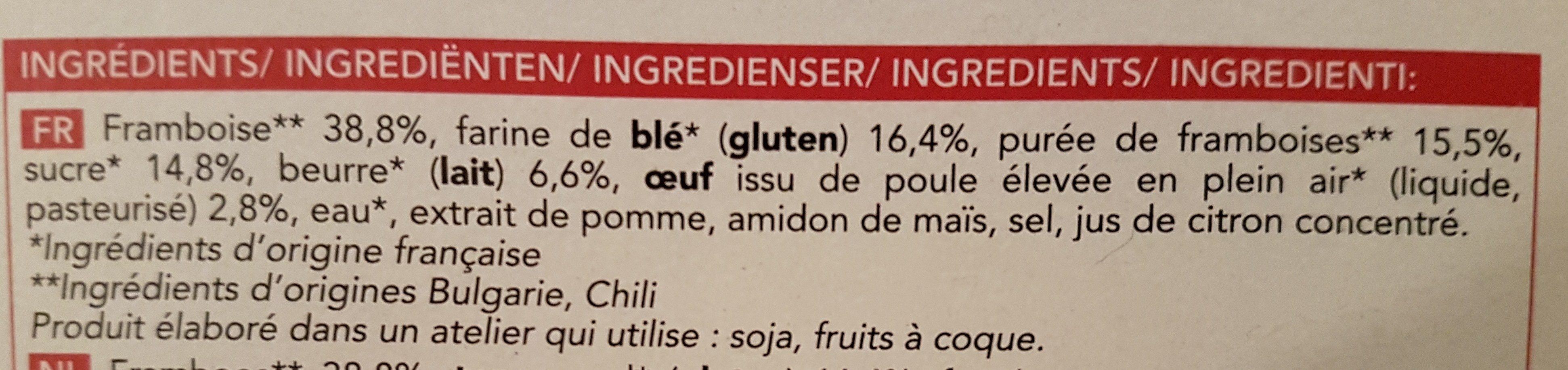 Tarte aux framboises - Ingrediënten - fr