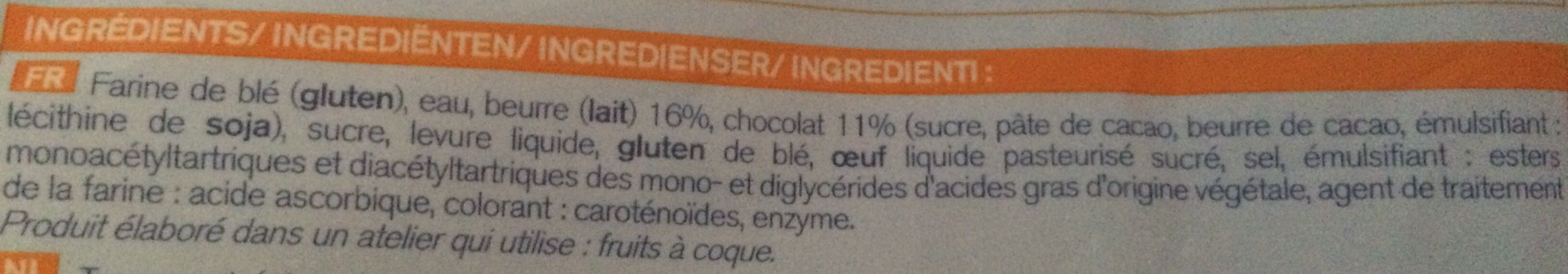5 pains au chocolat pur beurre - Ingredients - fr