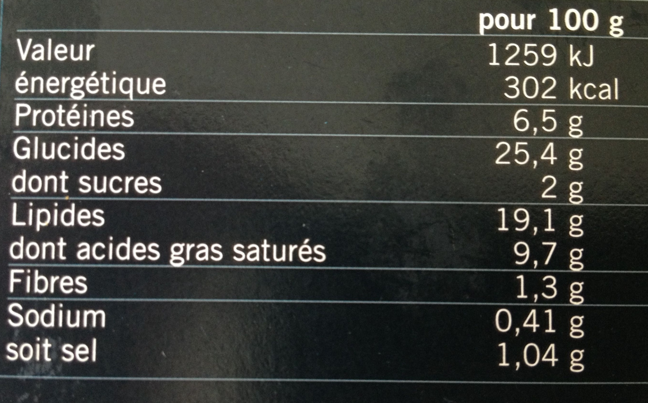 30 Mini-feuilletés du Soleil - Nutrition facts - fr