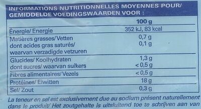 Noix de Saint-Jacques sans corail (France) - Nutrition facts - fr