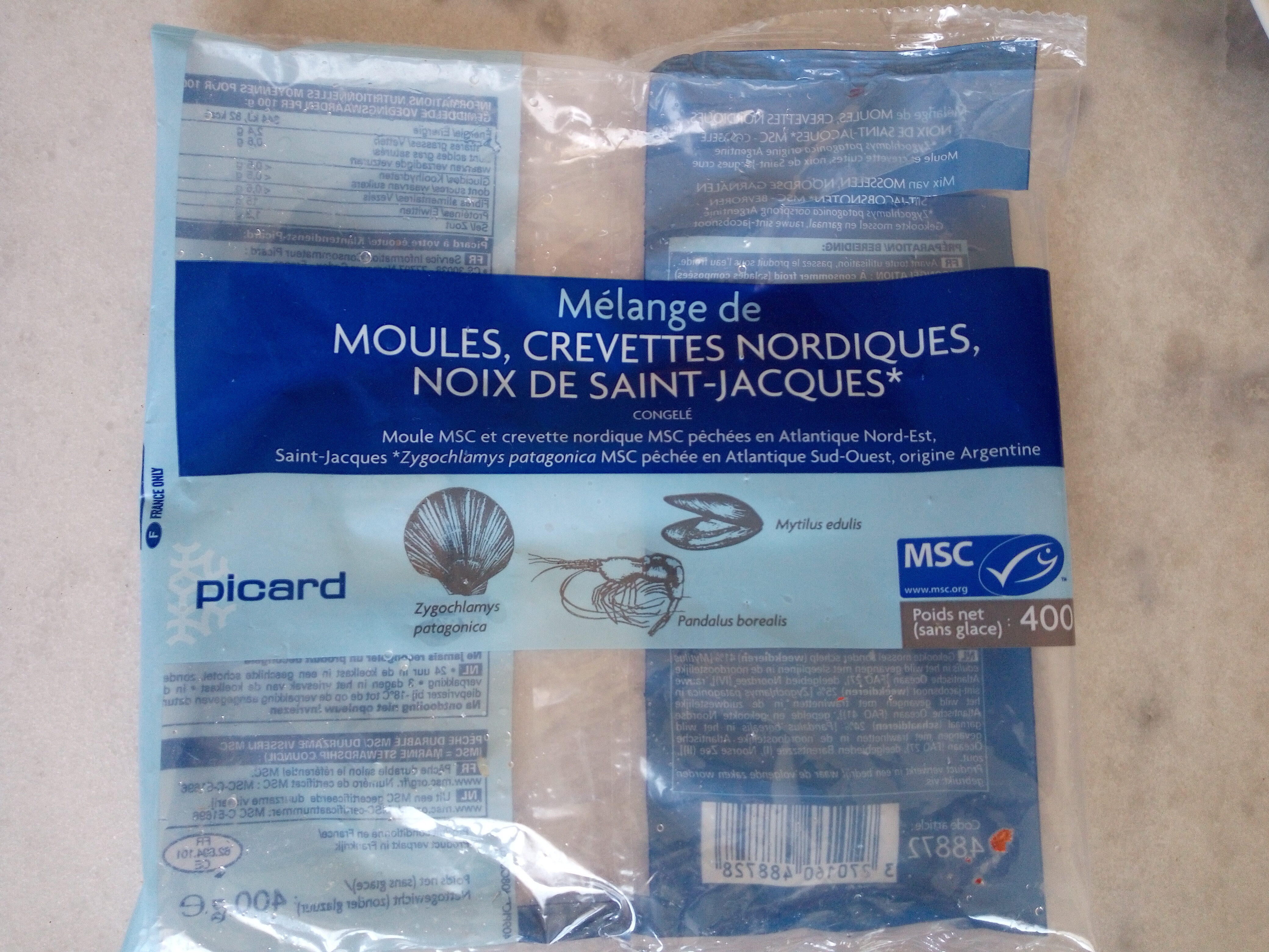 Mélange de moules, crevettes nordiques, noix de saint-jacques - Produit