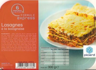 Lasagnes à la bolognaise, Surgelées - Product - fr