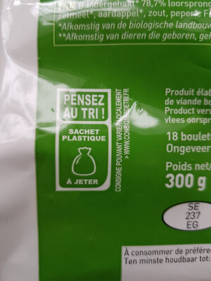 Boulettes au boeuf - Recycling instructions and/or packaging information - fr