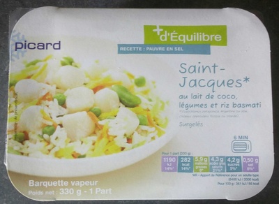 Saint-Jacques au lait de coco, légumes et riz basmati - Product - fr