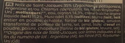 4 Coquilles aux Noix de Saint-Jacques - Ingrédients