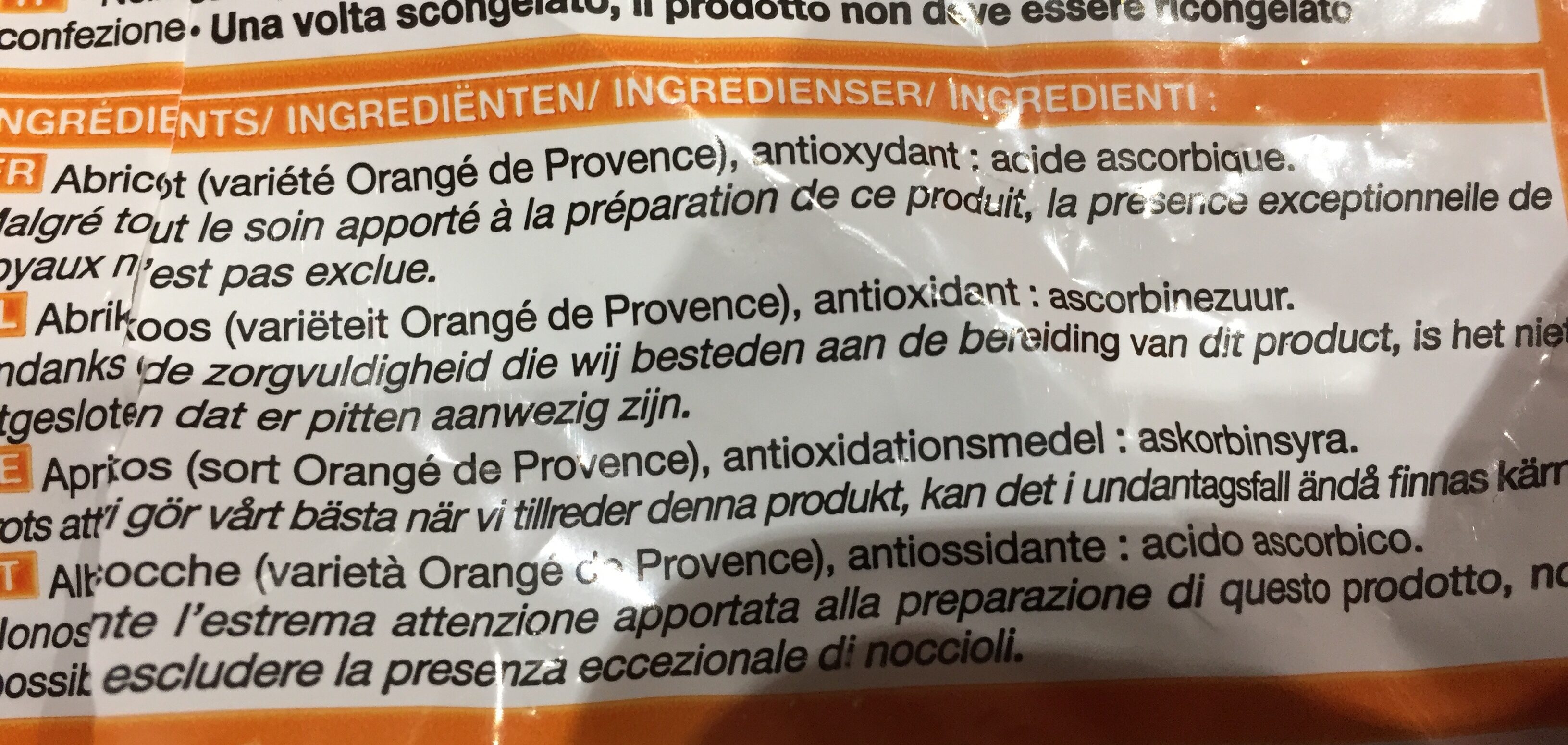 Abricots en oreillons - Ingredients - fr