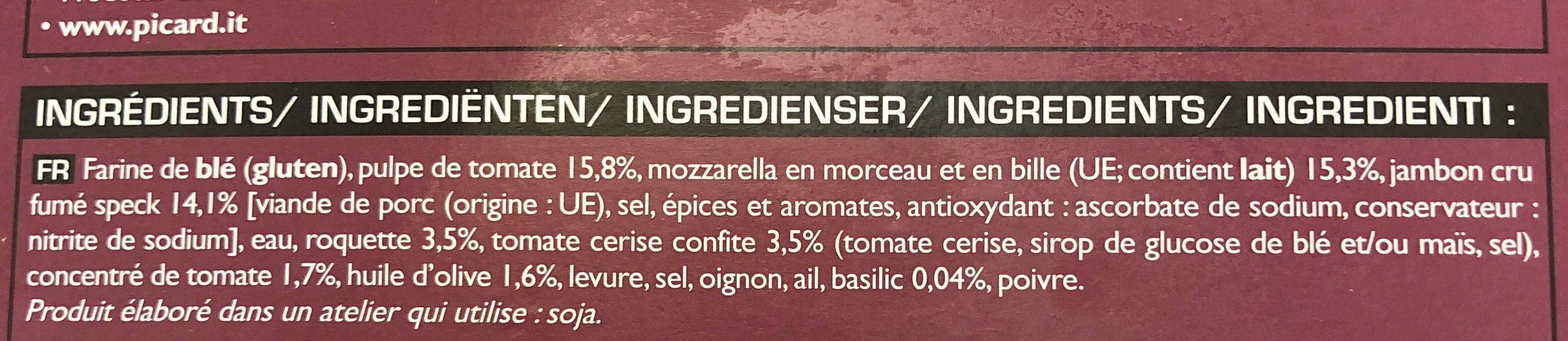 Pizza N°6 - Jambon, Speck, Roquette, Mozzarella - Ingrediënten - fr