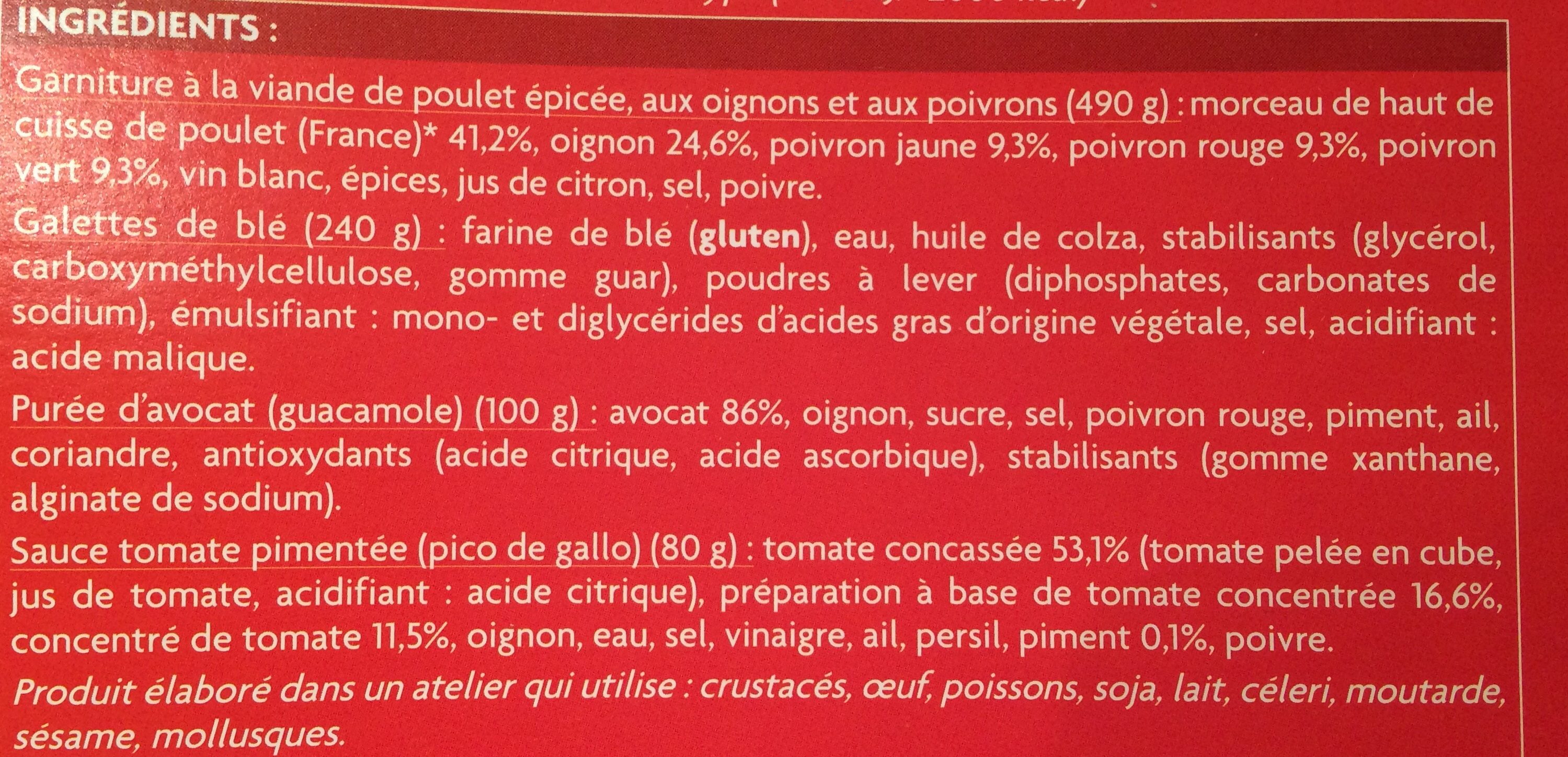 8 fajitas au poulet - Ingredients - fr