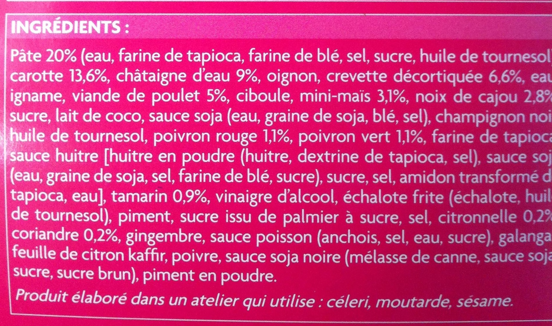 Bouchées apéritives - Ingredients - fr