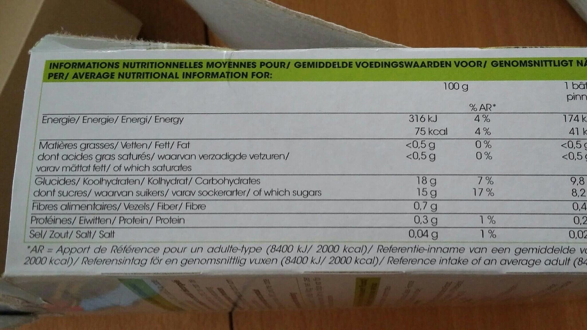 La dynamique pomme kiwi concombre - Voedingswaarden - fr