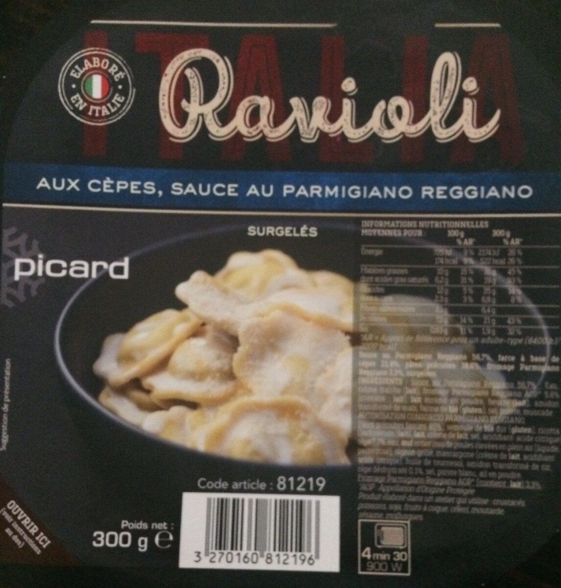 Ravioli aux Cèpes, sauce au Parmigiano Reggiano - Produit
