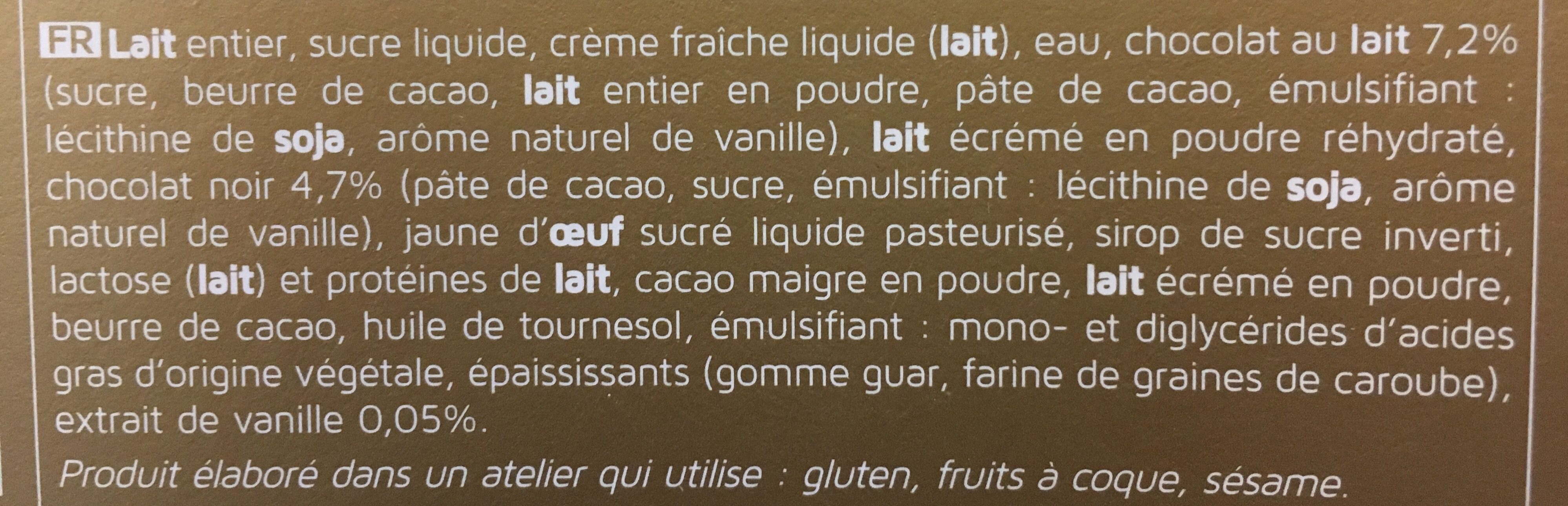 2 Élans glacés Chocolat-Vanille - Ingredienti - fr