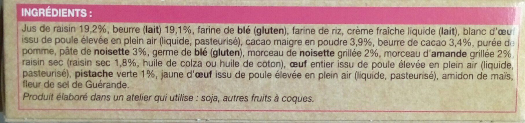 Tartelette cacao facon mendiant - Ingredients - fr