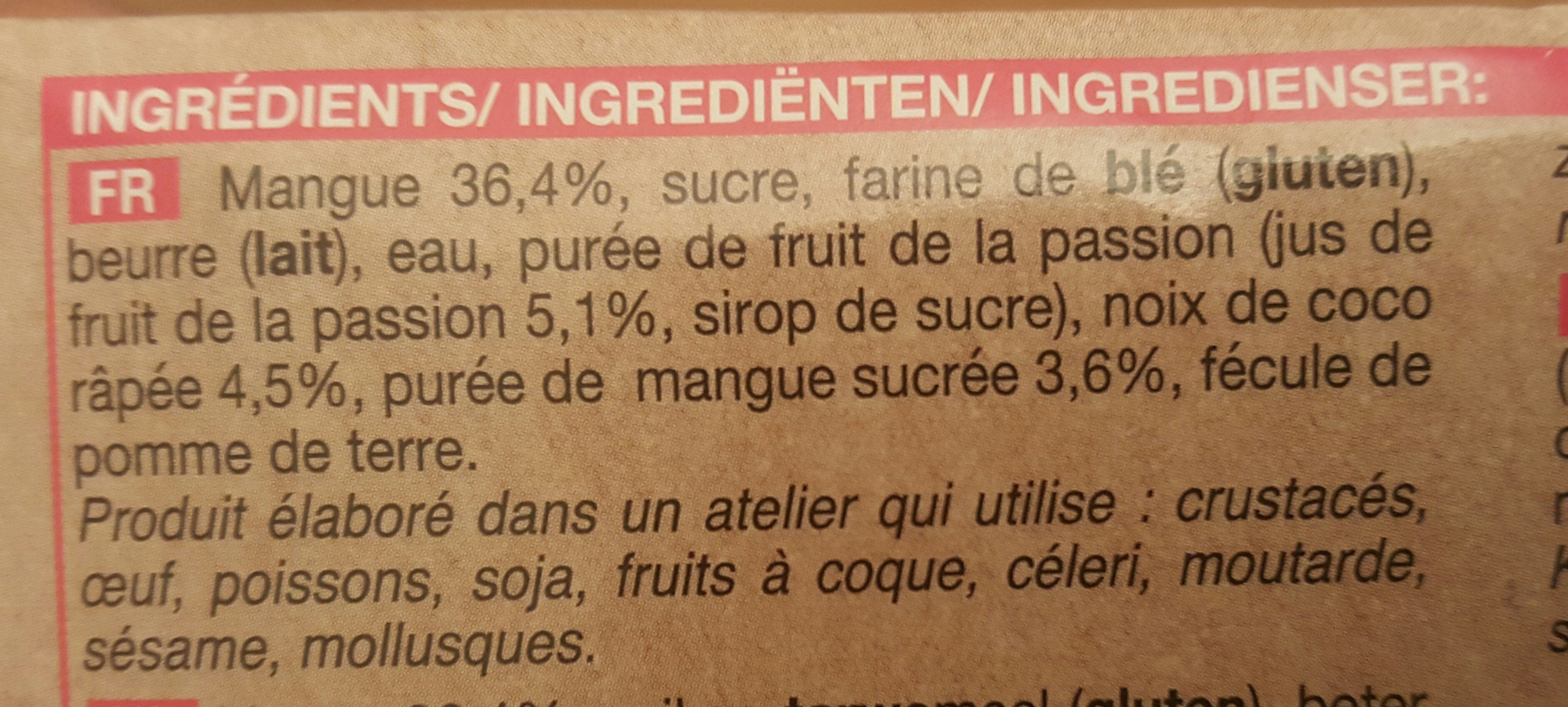 Crumble Mangue - Passion - Ingrediënten - fr