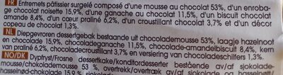 Rocher chocolat au cacao équateur praliné noisette - Ingrédients