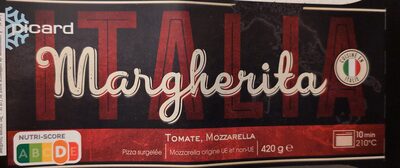 Pizza Margherita tomate, mozzarella - Produit